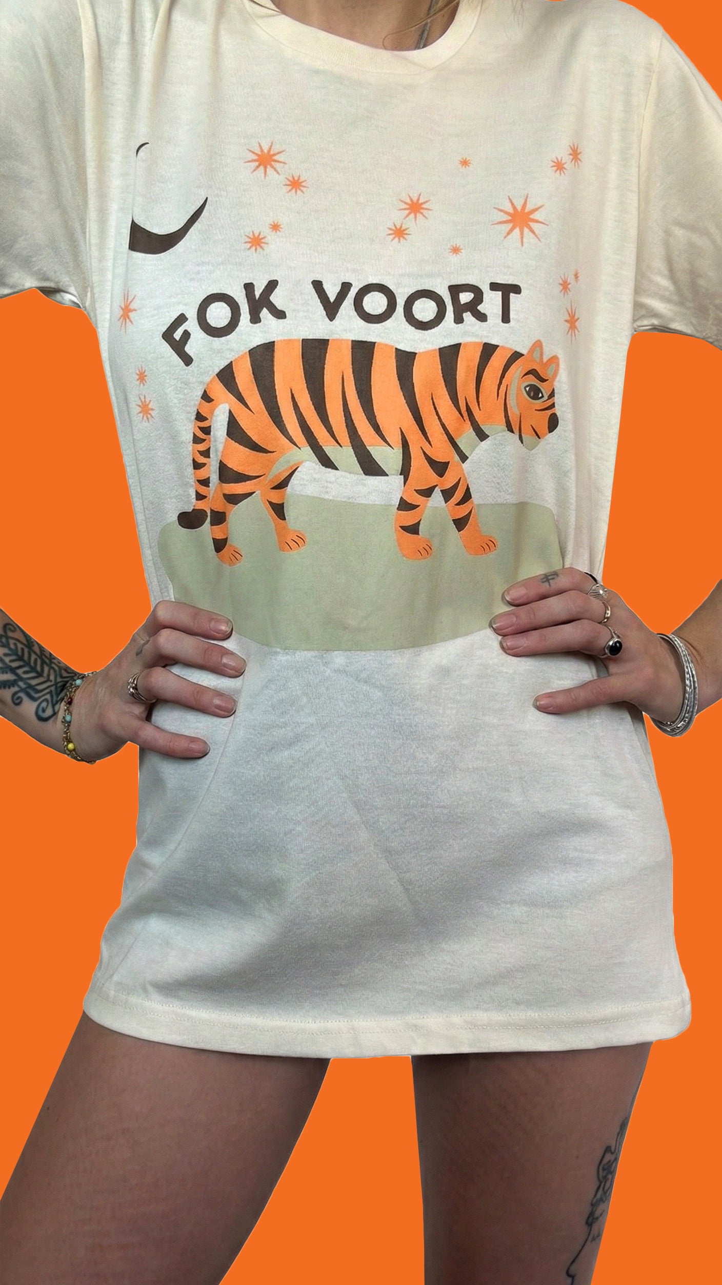 Fok Voort T-Shirt Off-White Slim Fit