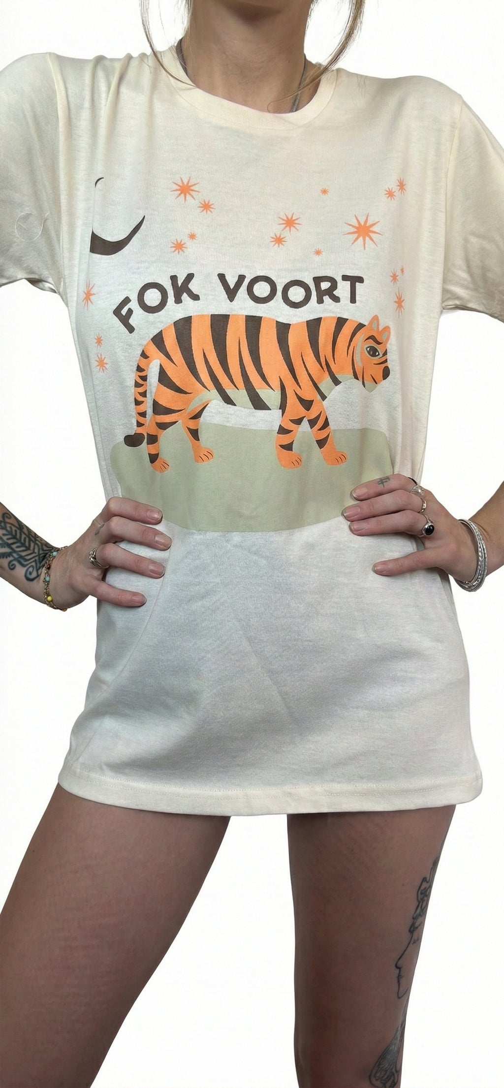 Fok Voort T-Shirt Off-White Slim Fit